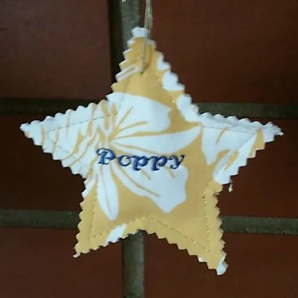 Christmas ornament star made with a loved one's shirt