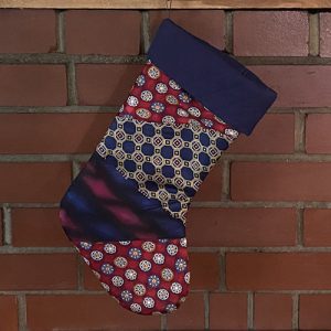 necktie christmas stocking made from a loved one's ties