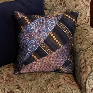 necktie memory pillow made from a loved one's ties