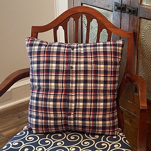 memory pillow made from a loved one's shirt